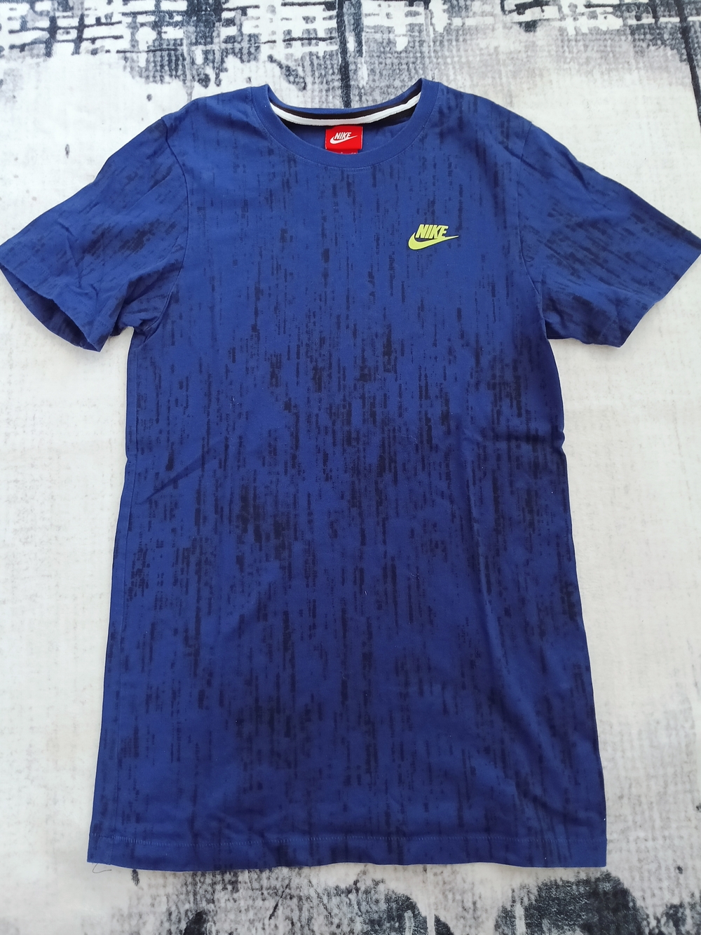 Nike Blue Graphic Tee with Neon Logo